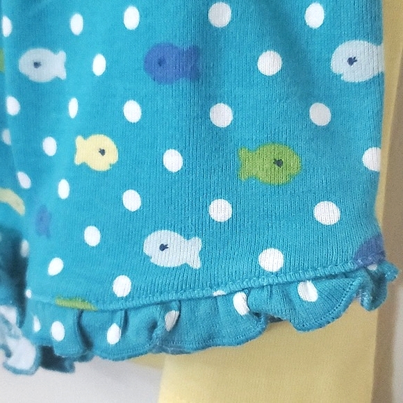 Gymboree Yellow Ruffle Shoulder Tank 2T & Blue Ruffle Shorts 12-18 Months Set - Picture 8 of 8